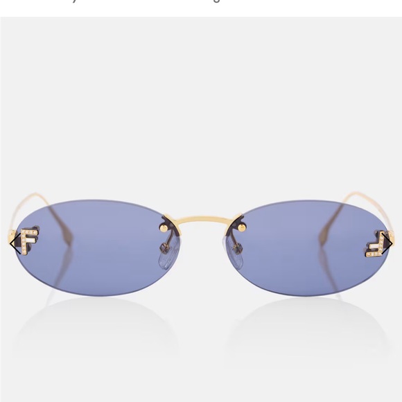 Fendi First Crystal oval sunglasses blue - Picture 1 of 9